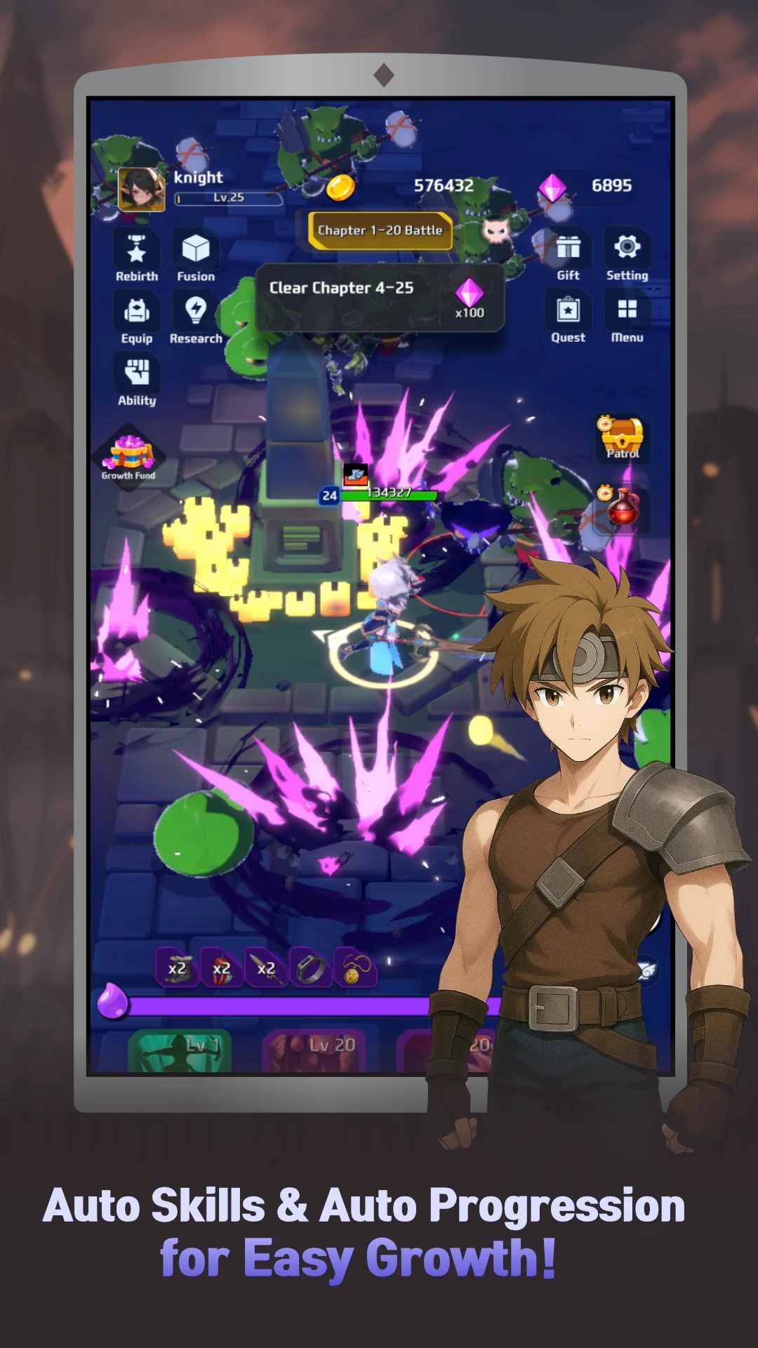 Ảnh chụp màn hình của  아케인 나이트 키우기: 방치형 RPG(Arcane Knight)