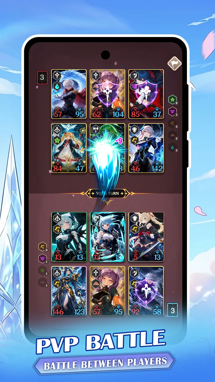 ภาพหน้าจอของ Deck Battle: Anime TCG