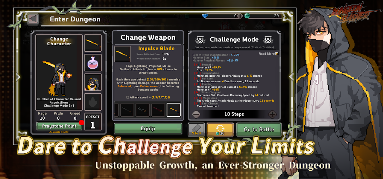 Dungeon Slasher : Roguelike 스크린샷
