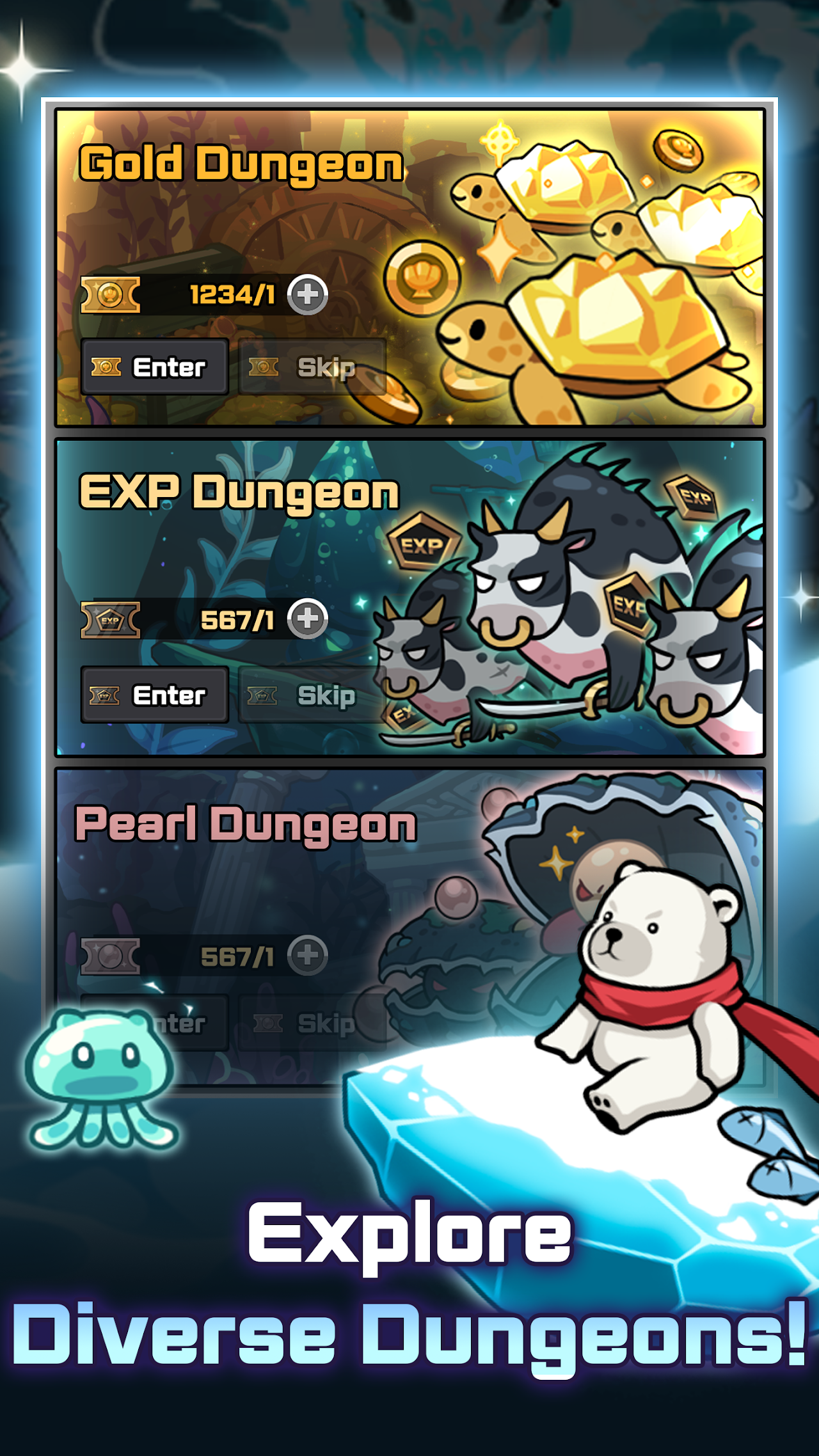 Ảnh chụp màn hình của Raising Poseidon: Idle RPG