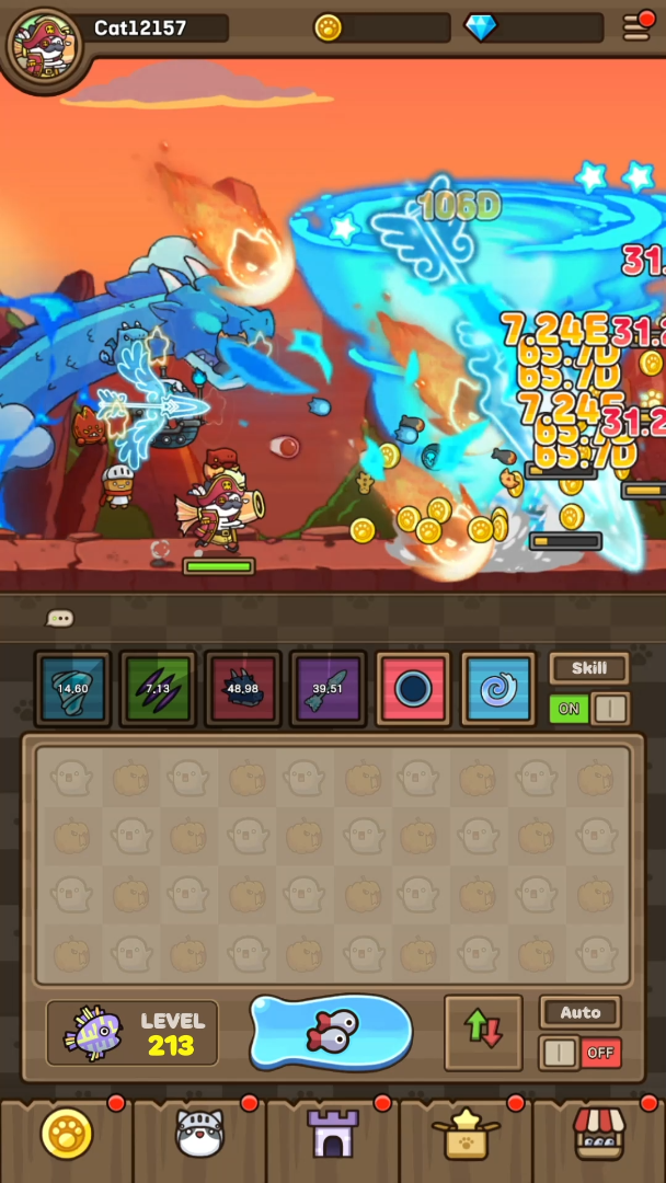 Ảnh chụp màn hình của  Cat Hero : Idle RPG