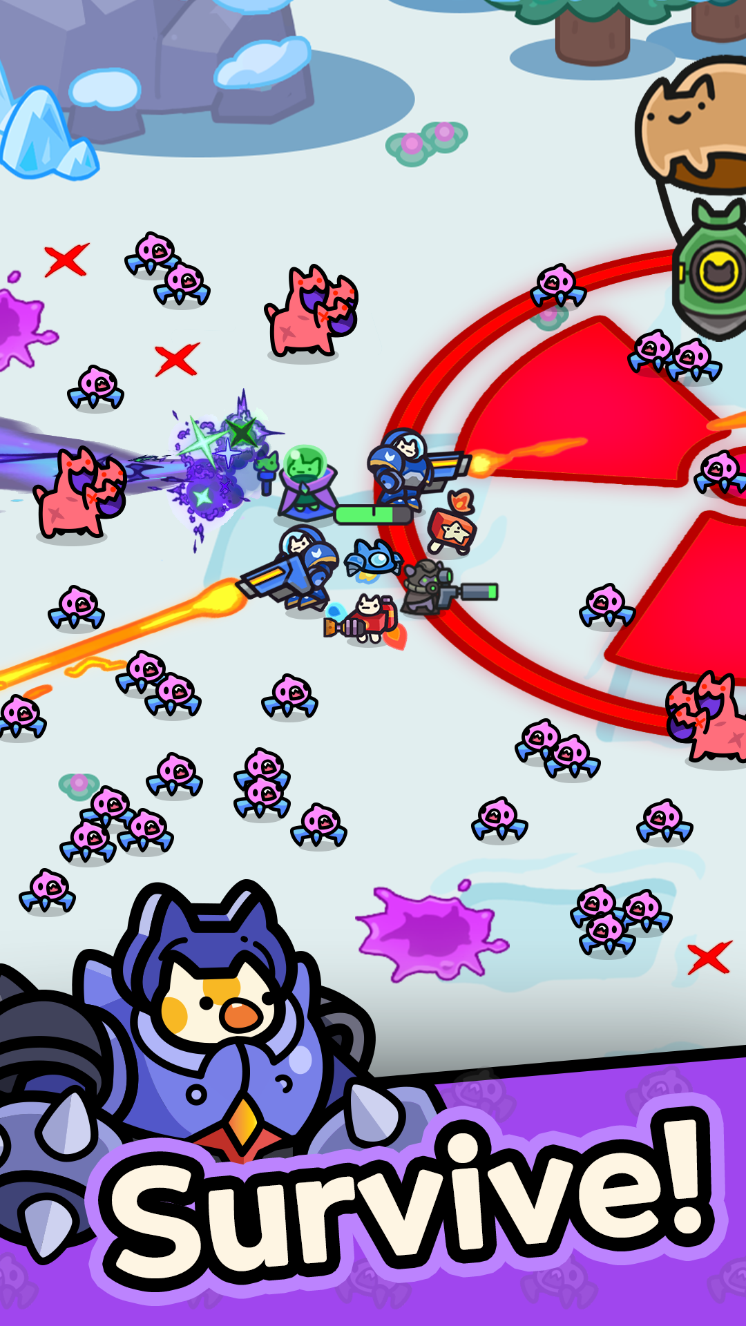 ภาพหน้าจอของ Tiny Cat Assemble: Survivors