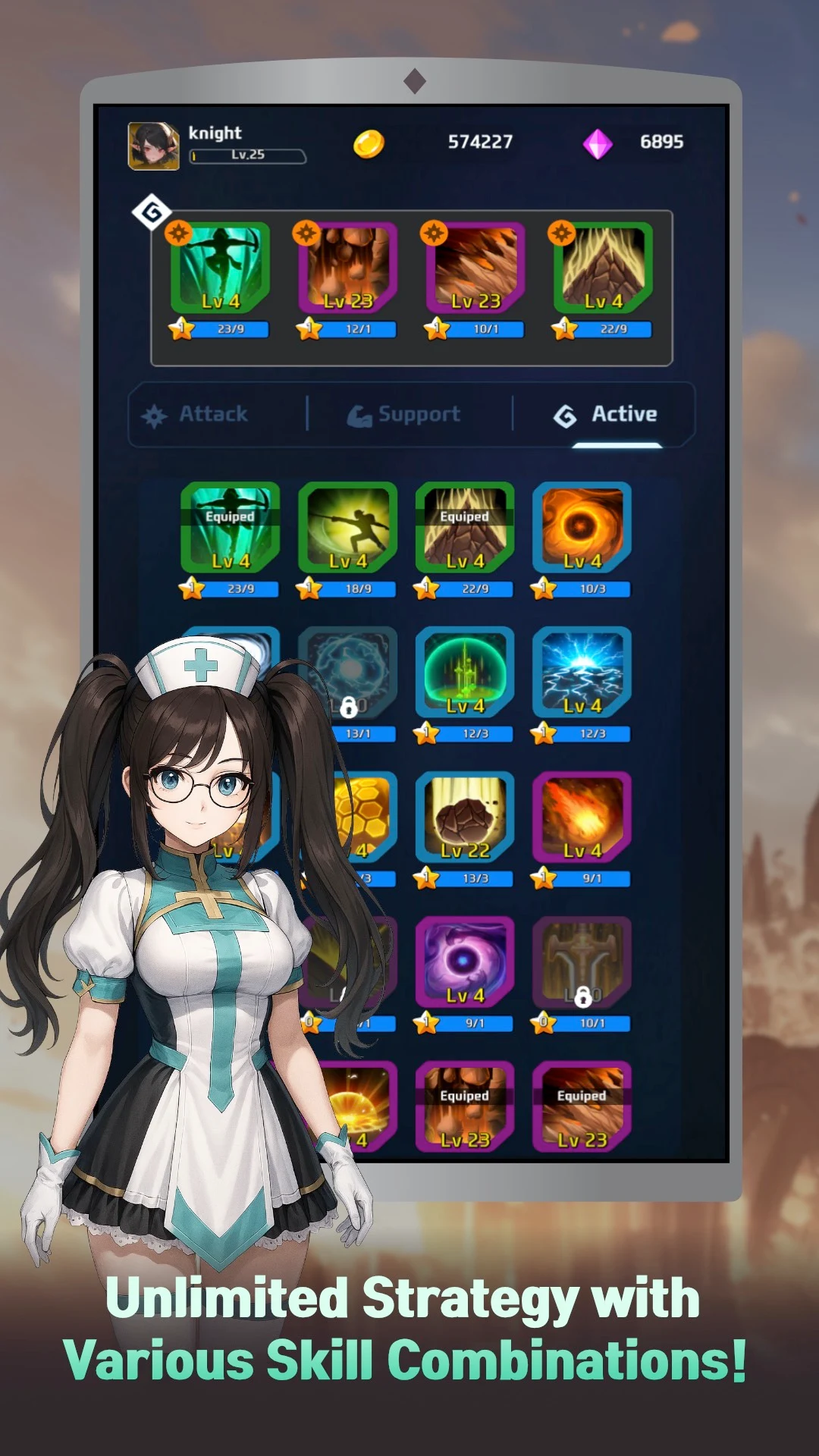 Ảnh chụp màn hình của  아케인 나이트 키우기: 방치형 RPG(Arcane Knight)