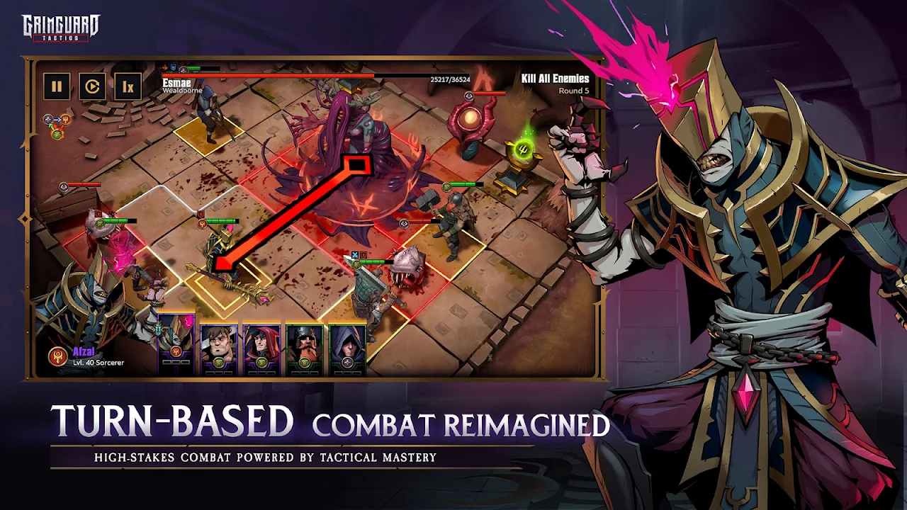 ภาพหน้าจอของ Grimguard Tactics: Fantasy RPG