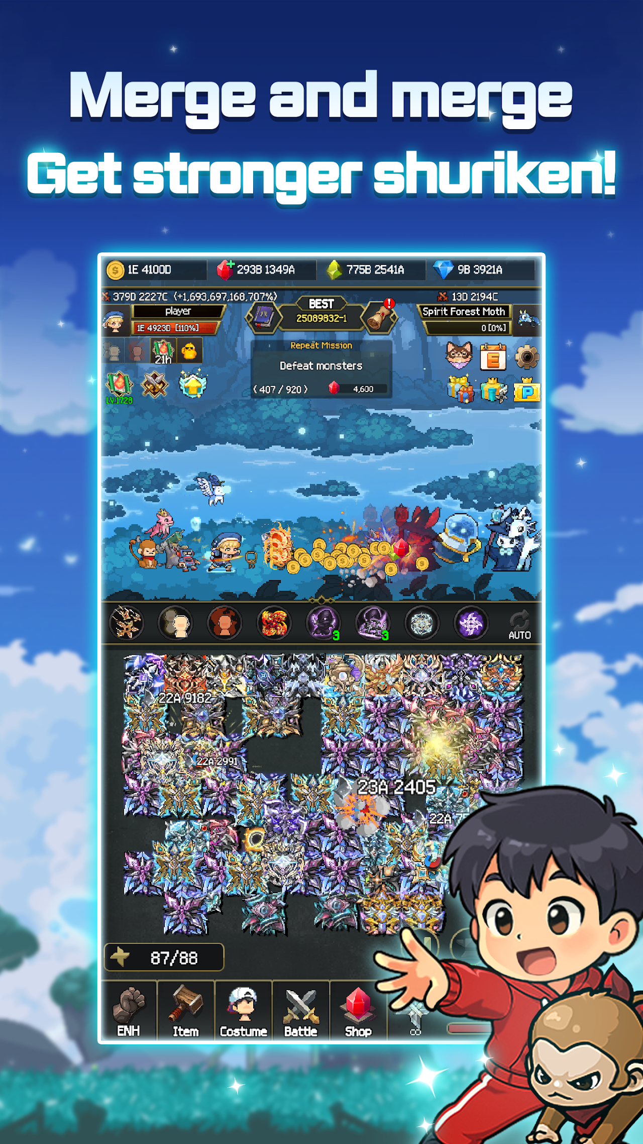 ภาพหน้าจอของ Merge Ninja Star 2