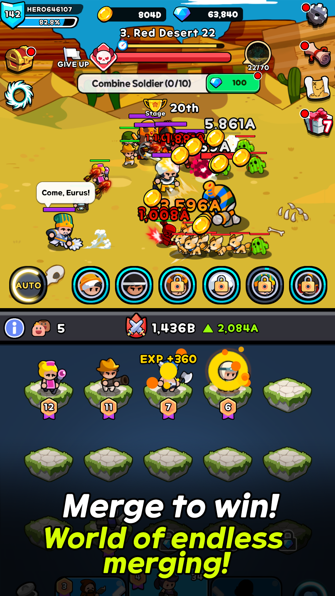 ภาพหน้าจอของ Rumble Legion: Pocket Heroes