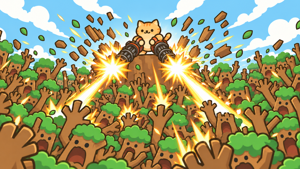 Idle Cat Gunner: Shooter RPG screenshot