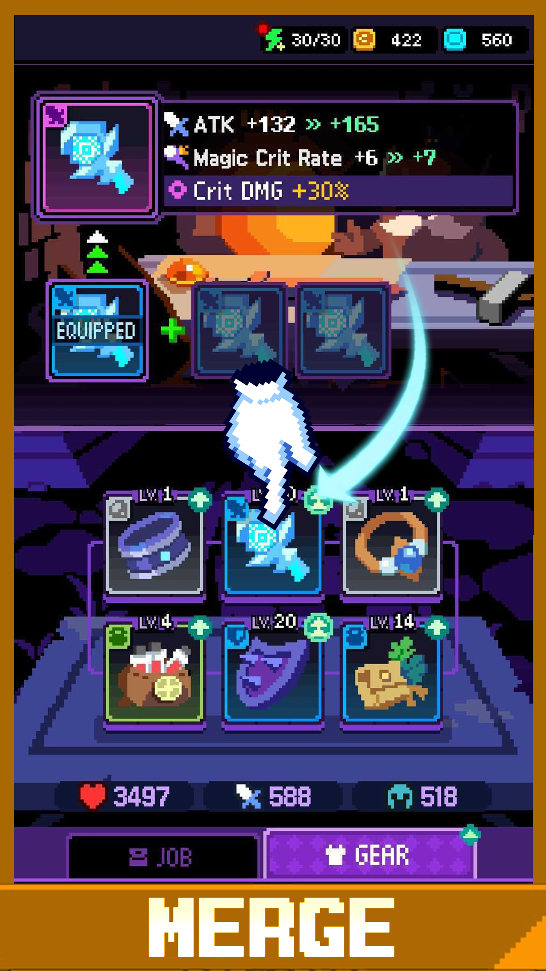 ภาพหน้าจอของ Overgeared Hero: Merge RPG
