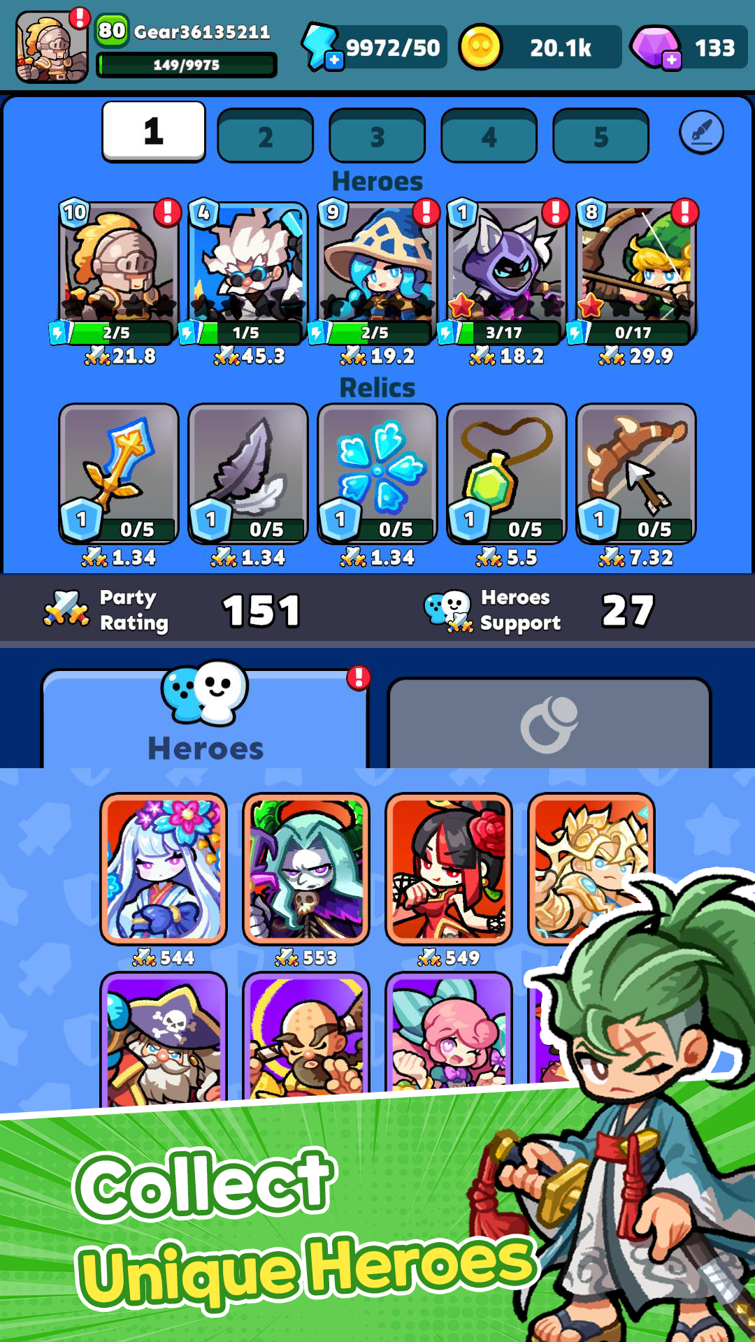 ภาพหน้าจอของ Gear Heroes : Magic Defense