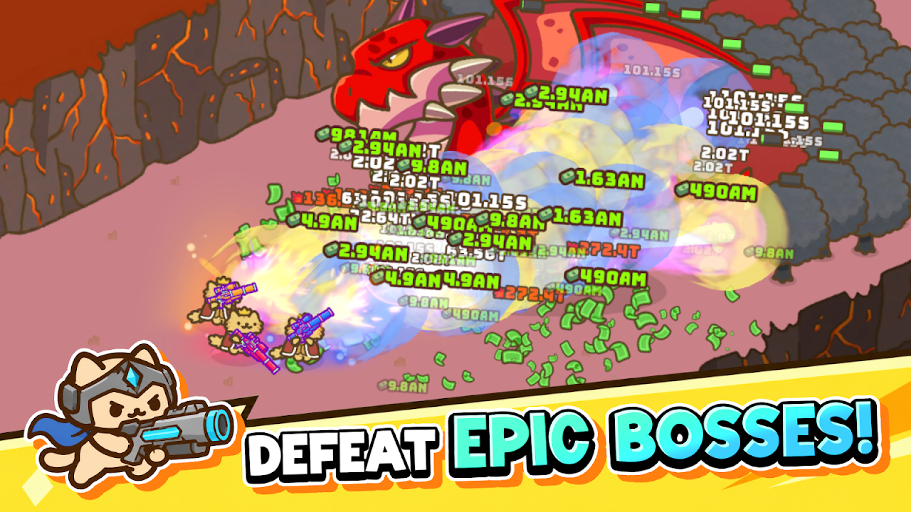Idle Cat Gunner: Shooter RPG 截图